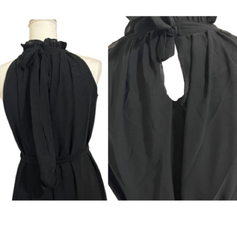 Elegant Black Halter Maxi Dress - Picture 5 of 8